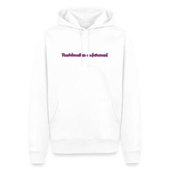 Rechtsaußen aufräumen! - Männer Premium Bio Hoodie - Weiß - Vorne - Nico (187cm)