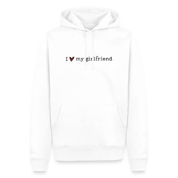 J’aime ma copine - Sweat à capuche Premium bio Homme - blanc - Devant - Nico (187cm)