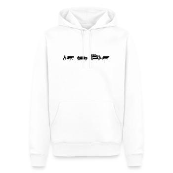 evolution of mobility - Sweat à capuche Premium bio Homme - blanc - Devant - Nico (187cm)
