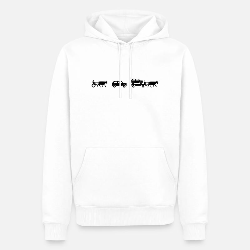 evolution of mobility - Männer Premium Bio Hoodie - Weiß