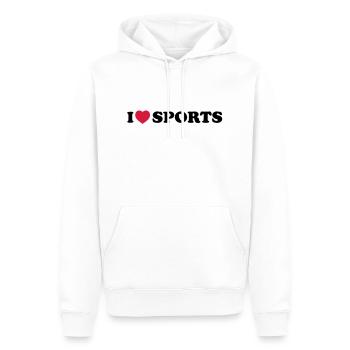 I love sports - Sweat à capuche Premium bio Homme - blanc - Devant - Nico (187cm)