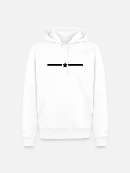 trennstrich_stern_t1 - Männer Premium Bio Hoodie - Weiß
