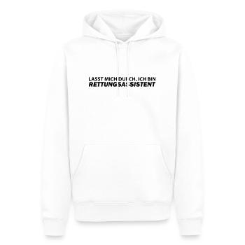 lasst mich durch, ich bin rettungsassistent - Männer Premium Bio Hoodie - Weiß - Vorne - Nico (187cm)