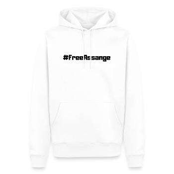 WikiLeaks #FreeAssange - Men’s Premium Organic Hoodie - white - Front - Nico (187cm)