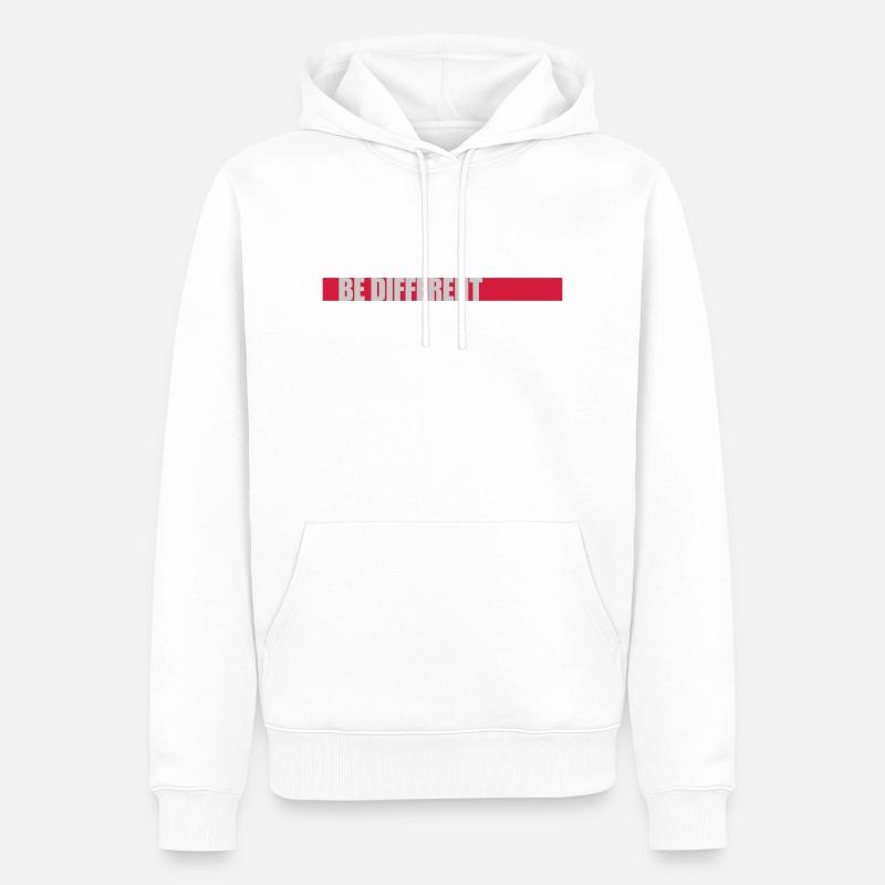 Be different Logo Design - Männer Premium Bio Hoodie - Weiß