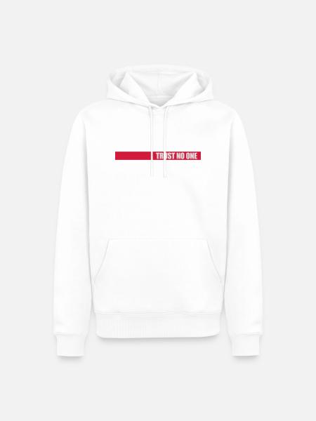 trust no one quote - Men’s Premium Organic Hoodie - white