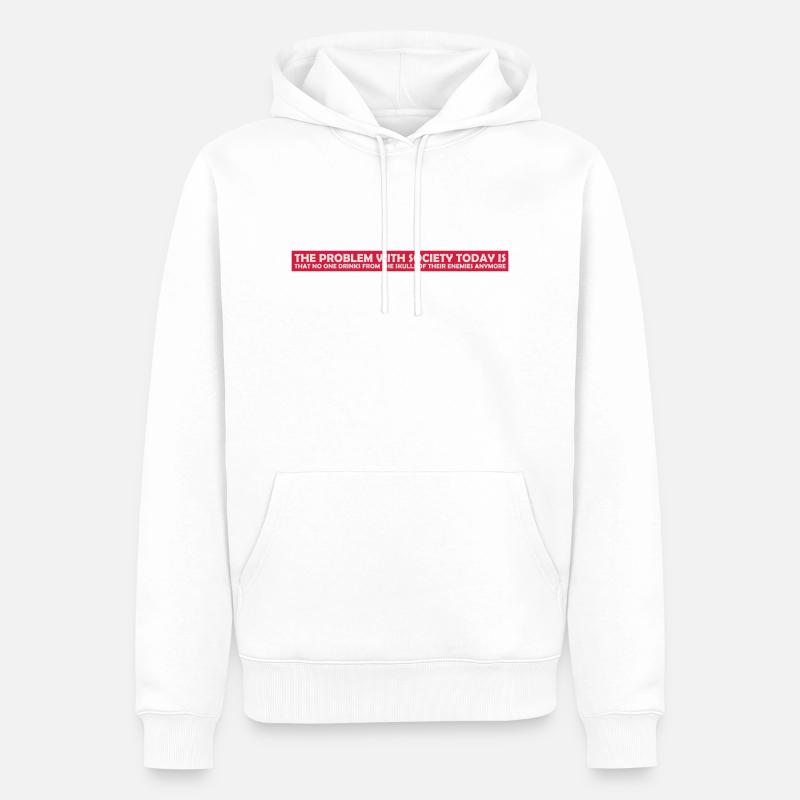 drinks from enemies skulls - Men’s Premium Organic Hoodie - white