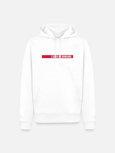I suck at bowling - Men’s Premium Organic Hoodie - white