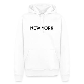 NEW YORK - Männer Premium Bio Hoodie - Weiß - Vorne - Nico (187cm)