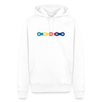 Chaines vélo colorée - Sweat à capuche Premium bio Homme - blanc - Devant - Nico (187cm)