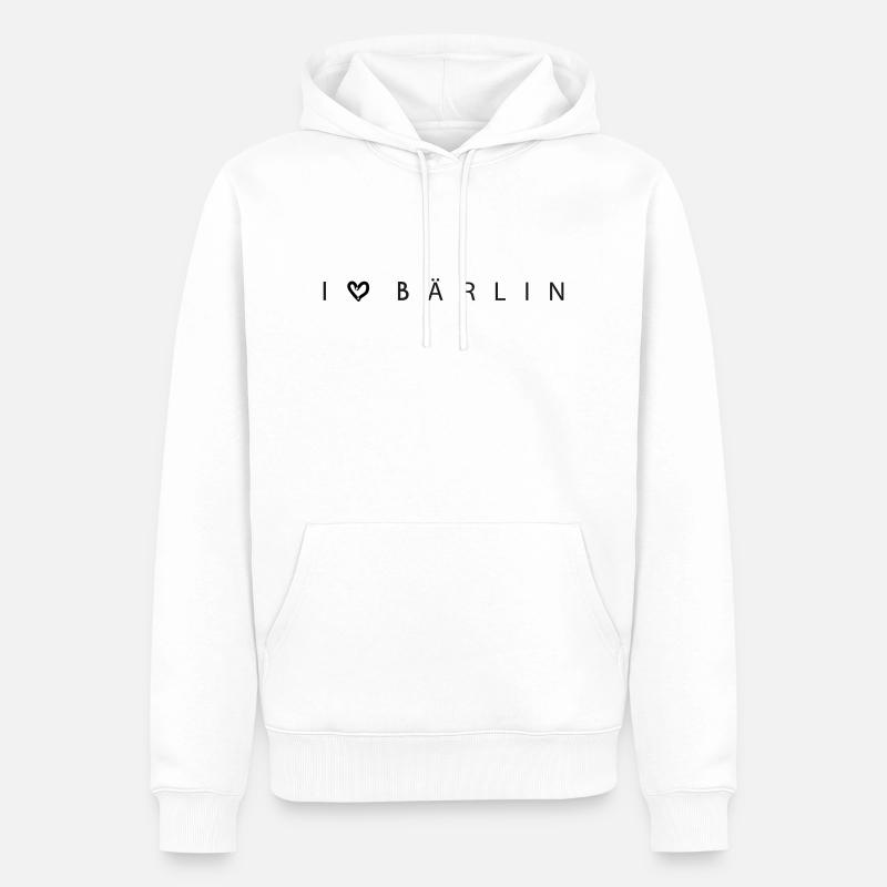J’aime Berlin, Bärlin - Sweat à capuche Premium bio Homme - blanc