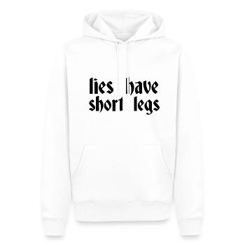 lies have short legs - Männer Premium Bio Hoodie - Weiß - Vorne - Nico (187cm)