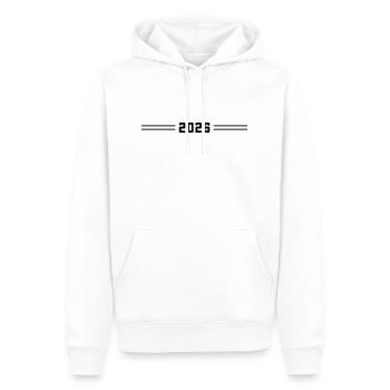 2026 Symbol - Männer Premium Bio Hoodie - Weiß - Vorne - Nico (187cm)