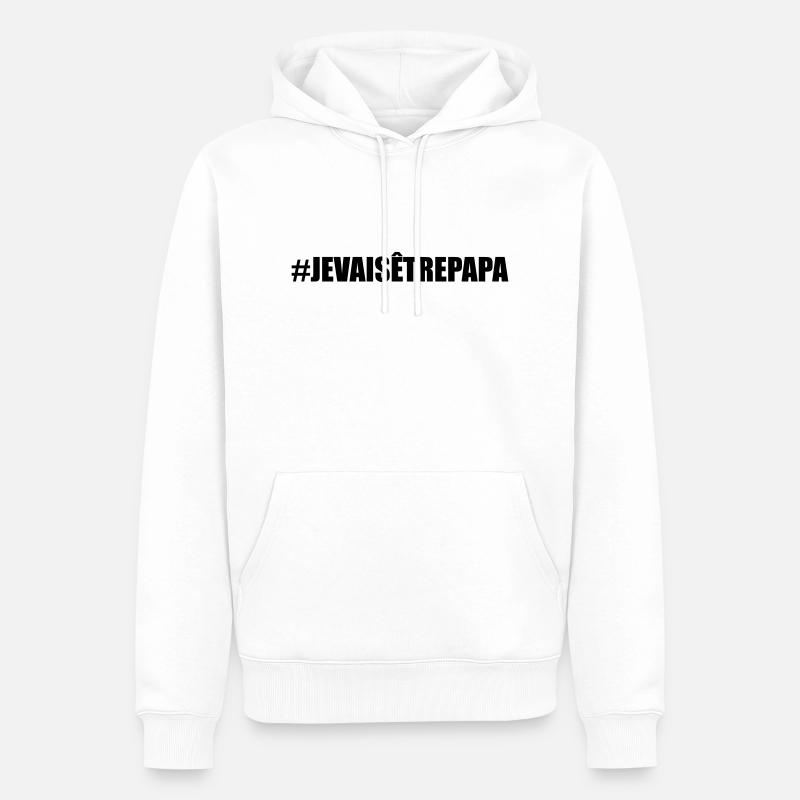 #jevaisêtrepapa - Sweat à capuche Premium bio Homme - blanc