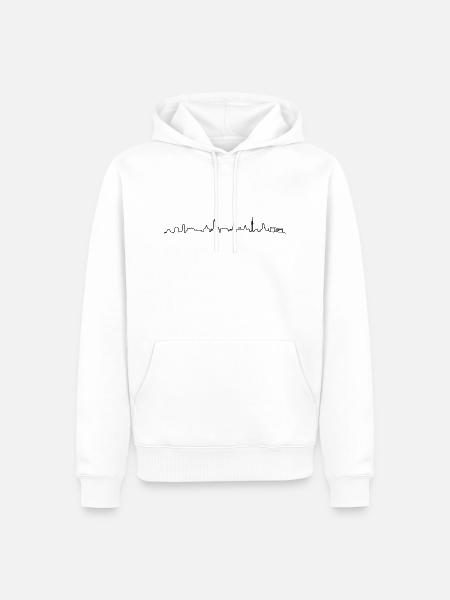 Skyline - Kiel - Männer Premium Bio Hoodie - Weiß