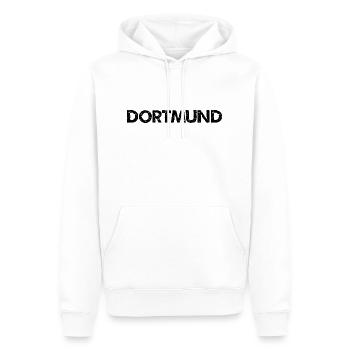 Dortmund Slogan - Ruhrpott - Deutschland - Männer Premium Bio Hoodie - Weiß - Vorne - Nico (187cm)