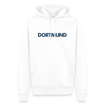 Dortmund Slogan - Ruhrpott - Deutschland - Männer Premium Bio Hoodie - Weiß - Vorne - Nico (187cm)