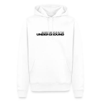 techno always believe in the underground gift - Men’s Premium Organic Hoodie - white - Front - Nico (187cm)