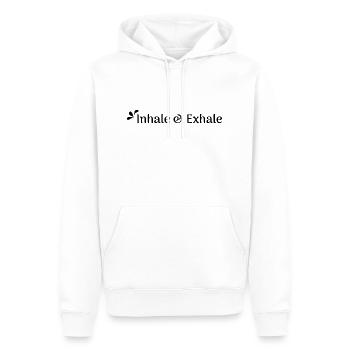 Dictons de yoga inspirez et expirez - Sweat à capuche Premium bio Homme - blanc - Devant - Nico (187cm)
