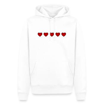 Ligne de symbole de cœurs - Sweat à capuche Premium bio Homme - blanc - Devant - Nico (187cm)