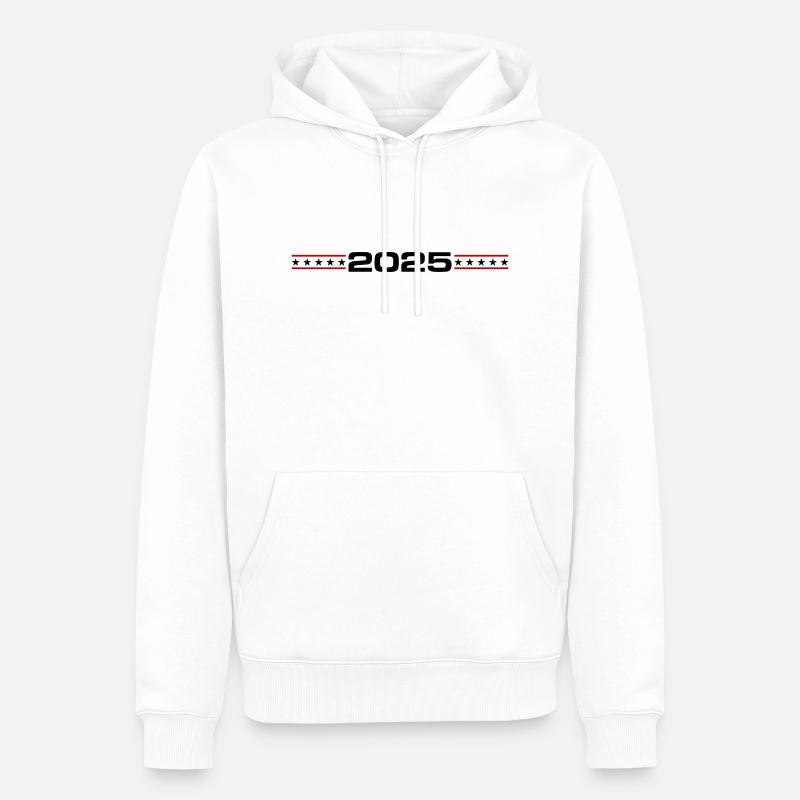 Année 2025 - Sweat à capuche Premium bio Homme - blanc