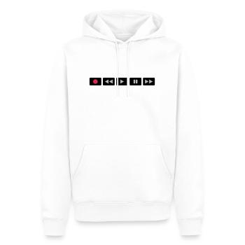 Oldschool Videocontrol - Männer Premium Bio Hoodie - Weiß - Vorne - Nico (187cm)