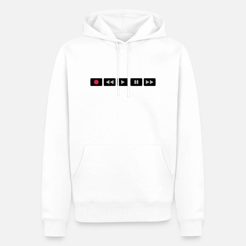 Oldschool Videocontrol - Männer Premium Bio Hoodie - Weiß