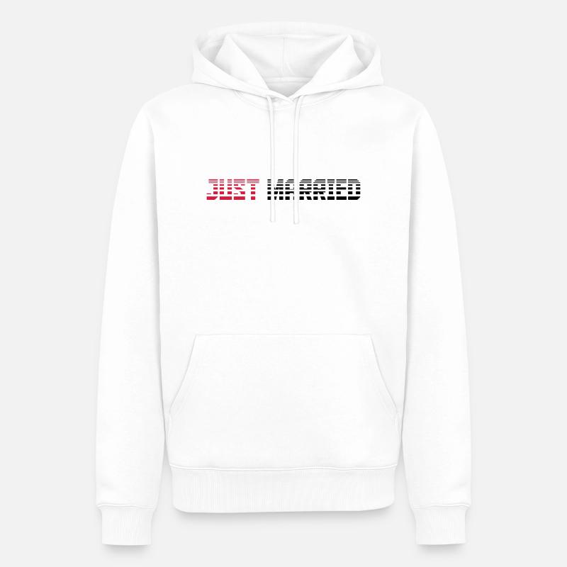 Just Married Text Logo Design - Männer Premium Bio Hoodie - Weiß