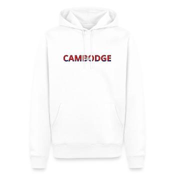 Drapeau Cambodge - Sweat à capuche Premium bio Homme - blanc - Devant - Nico (187cm)