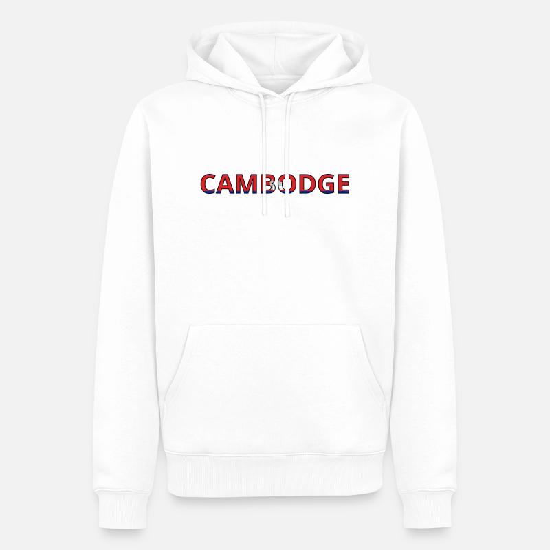 Drapeau Cambodge - Sweat à capuche Premium bio Homme - blanc