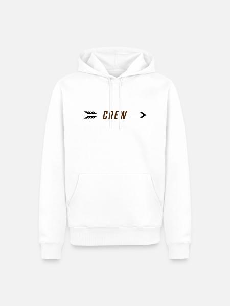 Crew Arrow - Men’s Premium Organic Hoodie - white