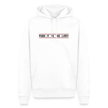 Poussez le bout de votre action - Sweat à capuche Premium bio Homme - blanc - Devant - Nico (187cm)