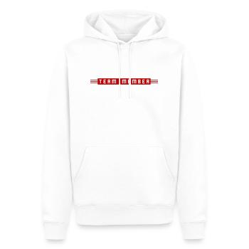 Team Member - Männer Premium Bio Hoodie - Weiß - Vorne - Nico (187cm)