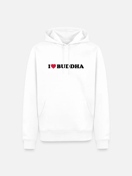 I love Buddha - Men’s Premium Organic Hoodie - white
