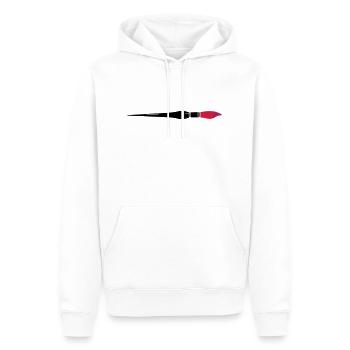Pinceau / Pinceau d'artiste (3c) - Sweat à capuche Premium bio Homme - blanc - Devant - Nico (187cm)