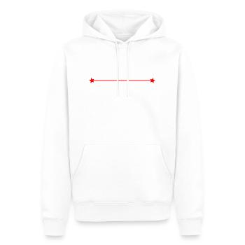 Ligne en rouge - Sweat à capuche Premium bio Homme - blanc - Devant - Nico (187cm)