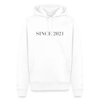 Since 2021 - Sweat à capuche Premium bio Homme - blanc - Devant - Nico (187cm)