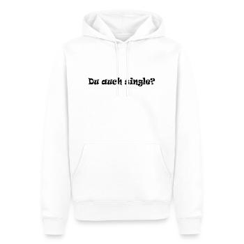 Du auch single - Männer Premium Bio Hoodie - Weiß - Vorne - Nico (187cm)