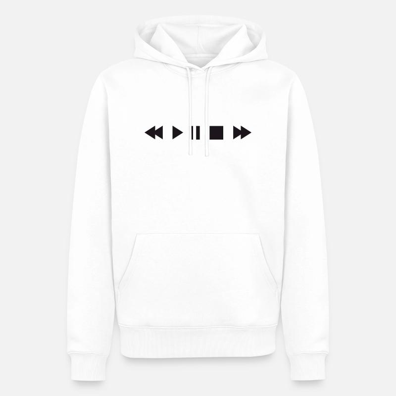 Play Button DJ AC - Männer Premium Bio Hoodie - Weiß
