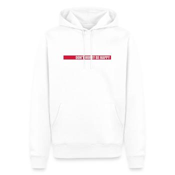 Don't hurry be happy - Men’s Premium Organic Hoodie - white - Front - Nico (187cm)