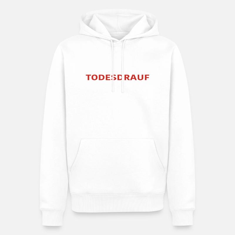 TODESDRAUF ROT - Männer Premium Bio Hoodie - Weiß