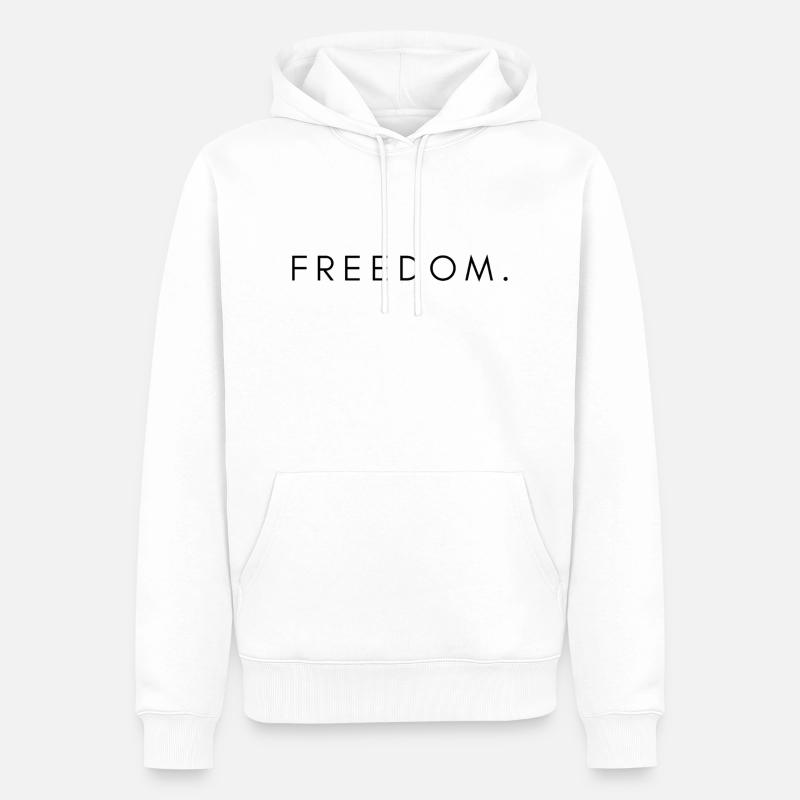 Liberté - Sweat à capuche Premium bio Homme - blanc