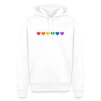 COEURS GAY PRIDE LGBT - Sweat à capuche Premium bio Homme - blanc - Devant - Nico (187cm)