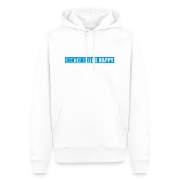 Ne vous dépêchez pas d’être heureux - Sweat à capuche Premium bio Homme - blanc - Devant - Nico (187cm)