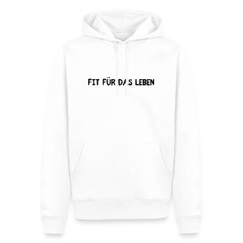 Fit für das Leben - Männer Premium Bio Hoodie - Weiß - Vorne - Nico (187cm)
