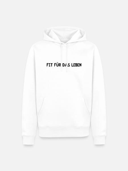 Fit für das Leben - Männer Premium Bio Hoodie - Weiß