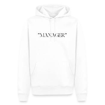 MANAGER - Männer Premium Bio Hoodie - Weiß - Vorne - Nico (187cm)