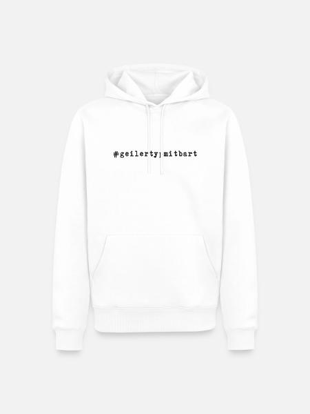 Geiler Typ Mit Bart - Hashtag #geilertypmitbart - Männer Premium Bio Hoodie - Weiß