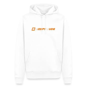 Logo Bizeps Bude - Männer Premium Bio Hoodie - Weiß - Vorne - Nico (187cm)