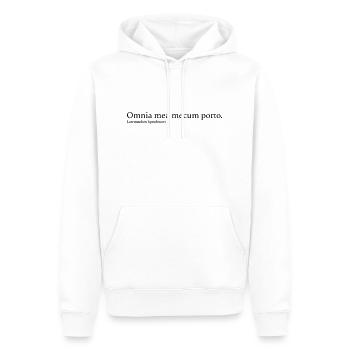 Omnia mea mecum porto. - Männer Premium Bio Hoodie - Weiß - Vorne - Nico (187cm)